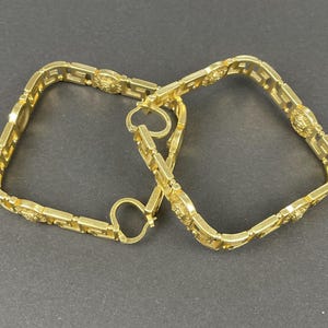 Versace Gold Square Hoop Earrings