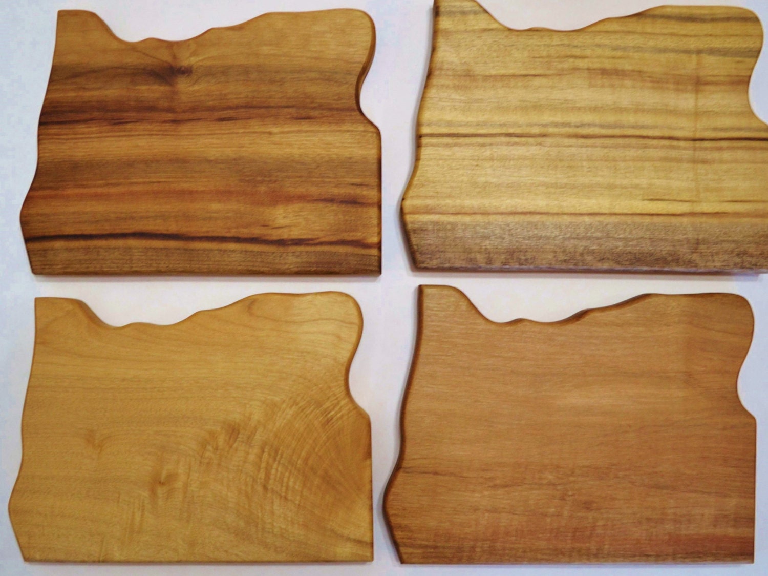 Myrtlewood Oregon Shape Cutting Board. Heart Wood Burned for City of