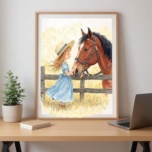 Cowgirl kwekerij print, cowgirl kwekerij decor, baby meisje western kwekerij decor, meisjes paardrijden paardensport kwekerij muur kunst digitale print