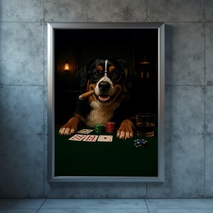 Berner Sennenhund Poker Zigarre Karten Drucke Kunst Zimmer Dekor Bar Wandkunst Trendige Wandkunst Wandkunst Digital Design Pdf Digitaler Download Pdf