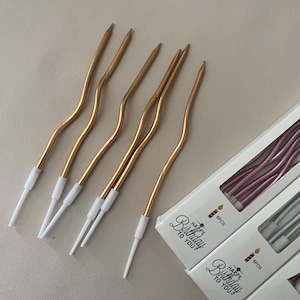 6 Pack Swirly Candles | Birthday Candles | Cake Decor Candles | Party Candles | Cake Candles | Birthdsy Cake Candles | Swirly Gold Candles