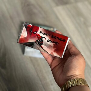 Personalised Chocolate Bar | Spider-Man Favours | Spider Man Bar | Personalised Spider Man Gift Favours | Party Favour | Birthday Party Kids