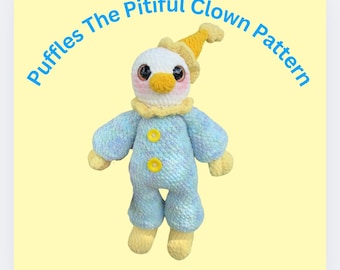 Puffles The Pitiful Clown| Clown Crochet| Low Sew Crochet Patterns|Digital Pattern