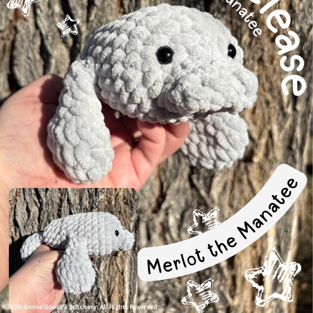 Merlot the Low-Sew Manatee Pattern