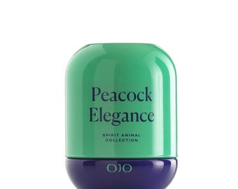 OJO Peacock Elegance Scented Candle 7.8 oz Jar Candle +35-Hour Long-Lasting Burn Premium Blend Wax, Home Decor and Gift for Special Days