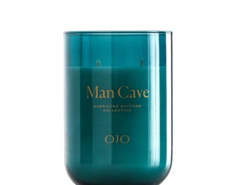 OJO Man Cave Scented 3 Wick 23 oz Jar Candle +96Hour Long Burn Premium Blend Wax, Decorative Candle and Special Days Gifts