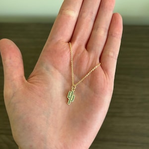 14k Gold Filled Cactus Charm Necklace