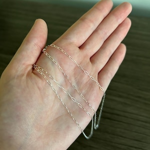Sterling Silver Dainty Paperclip Chain Necklace
