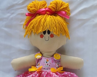 LillieGiggles Rag Doll di nome Kit ha un gatto di nome Kit Light Shade Handmade Rag Doll stands 12 "