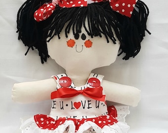 LillieGiggles Rag bambola di nome Samantha I Love You This Much Light shade doll serie 12 "stoffa rag doll