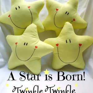 New LillieGiggles Pillow A Star Is Born Plush Pillows Twinkle Twinkle Little Decorative Star Cozy soft flannel pillows image 3