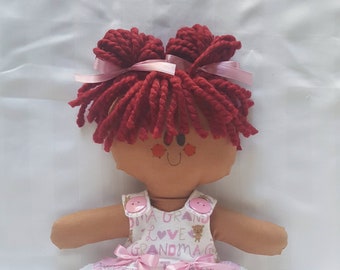 LillieGiggles  Rag doll named I Love Grandma and Grandma Loves You 12" handmade rag doll