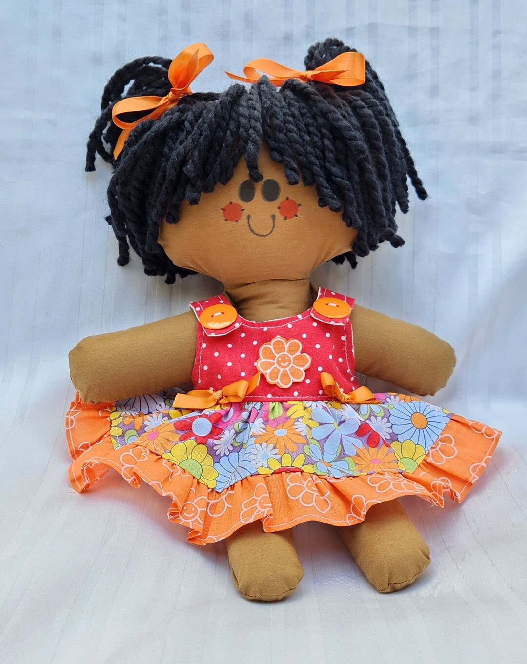 Lilliegiggles Brown Baby Rag Doll Named Carolina Handmade Light Rag ...