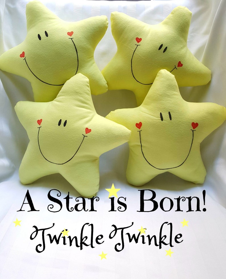 New LillieGiggles Pillow A Star Is Born Plush Pillows Twinkle Twinkle Little Decorative Star Cozy soft flannel pillows image 3