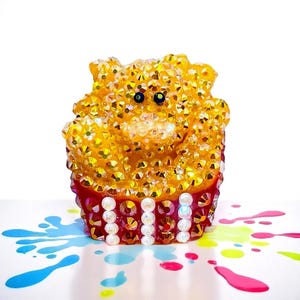 Bling French Fries Rubber Duck, Bedazzled Duck, Cruising Duck/Jeep Ducks