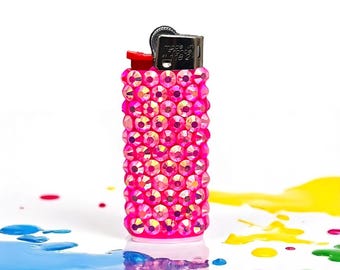 Hand-Blinged Rhinestone Mini Bic Lighter: Glam Accessories