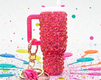 Bling Mini Stanley Keychain, Rhinestone Stash Keeper, Boujee Gift