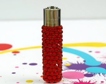Handmade Rhinestone Clipper Lighter, Bedazzled Glam