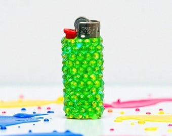 Handmade Rhinestone Bling Lighter: Glow-in-the-Dark Glam
