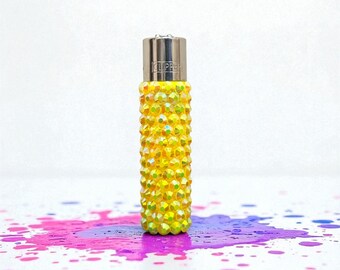 Handmade Rhinestone Clipper Lighter, Bedazzled Glam Spark