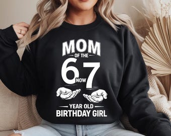 7 Year Old Birthday Girl I was 6 Now I'm 7 67 Meme Mom SVG PNG