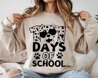 101 Days of School SVG, Dog Teacher Shirt Design, School Celebration Cut File, Kids Classroom SVG PNG