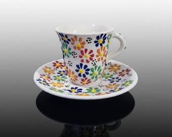 手作りのトルココーヒーカップセット｜装飾的なセラミック製