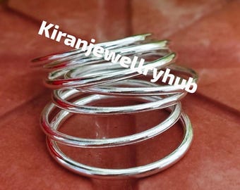 Elegant stapelringset i sterlingsilver - minimalistiskt 7-delat