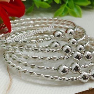 Set of 7 Ball Bangles –Thick West Indian Bangles, , Bangles, West Indian  Bangles, bangles for  Minimalist Silver Bangles – Gift for Her