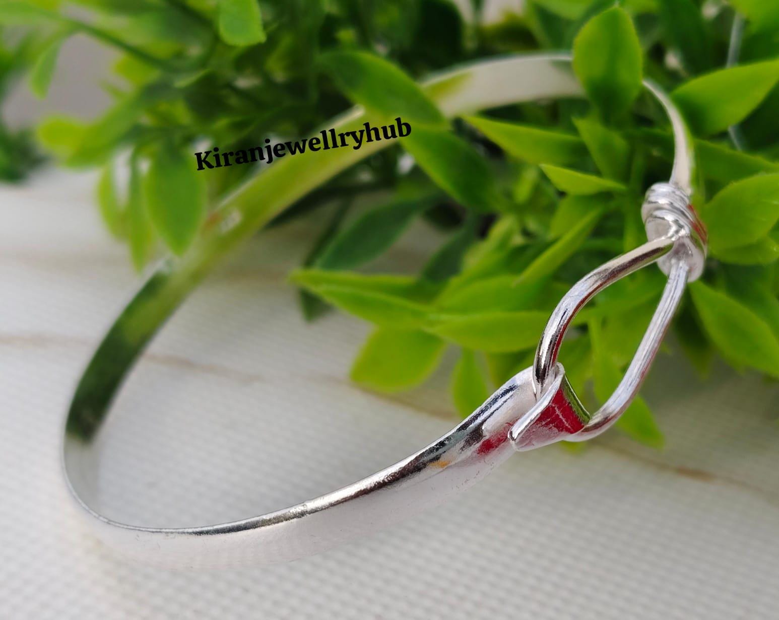 Handmade Sterling Silver Open Bangle: Minimalist Hook Bracelet - Etsy