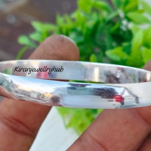 Minimalist 925 Sterling Silver Bangle | Plain Silver Bangle Bracelet | Dainty Stackable Bangle for Women | Handmade Silver Jewelry Gift