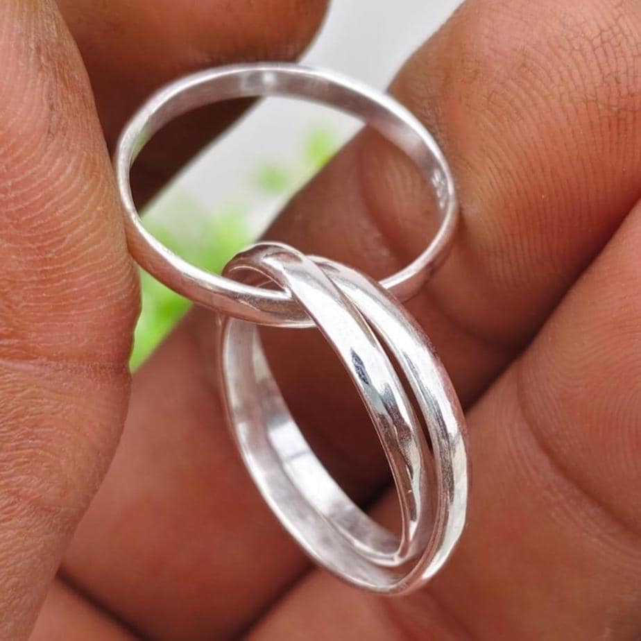 Bague En Argent Fin Avec Charoïte Naturelle - Pierre Violette - Taille 58 Ajustable
