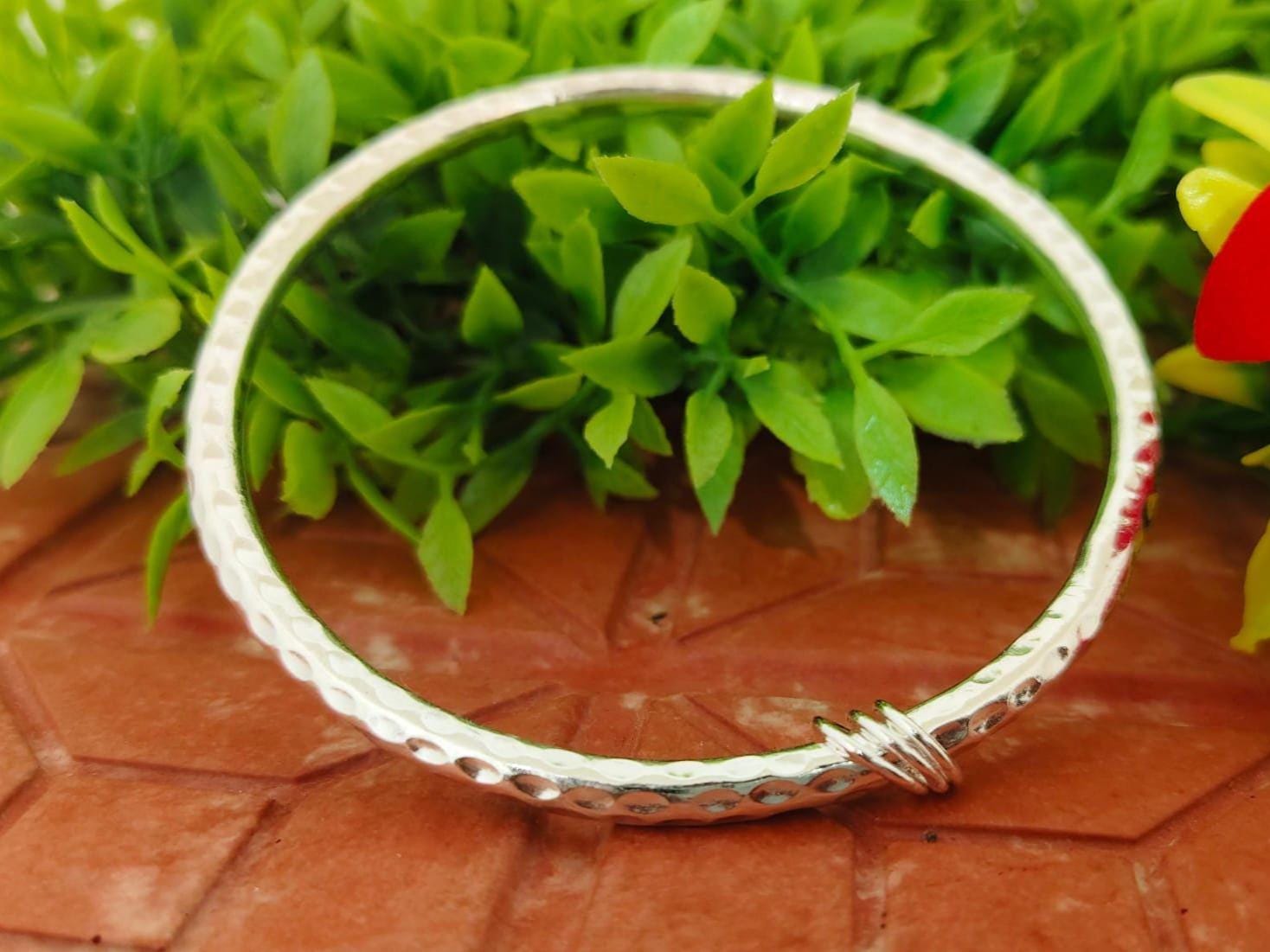 Hammered Sterling Silver Bangle: Chunky Oxidized Silver Links - Etsy