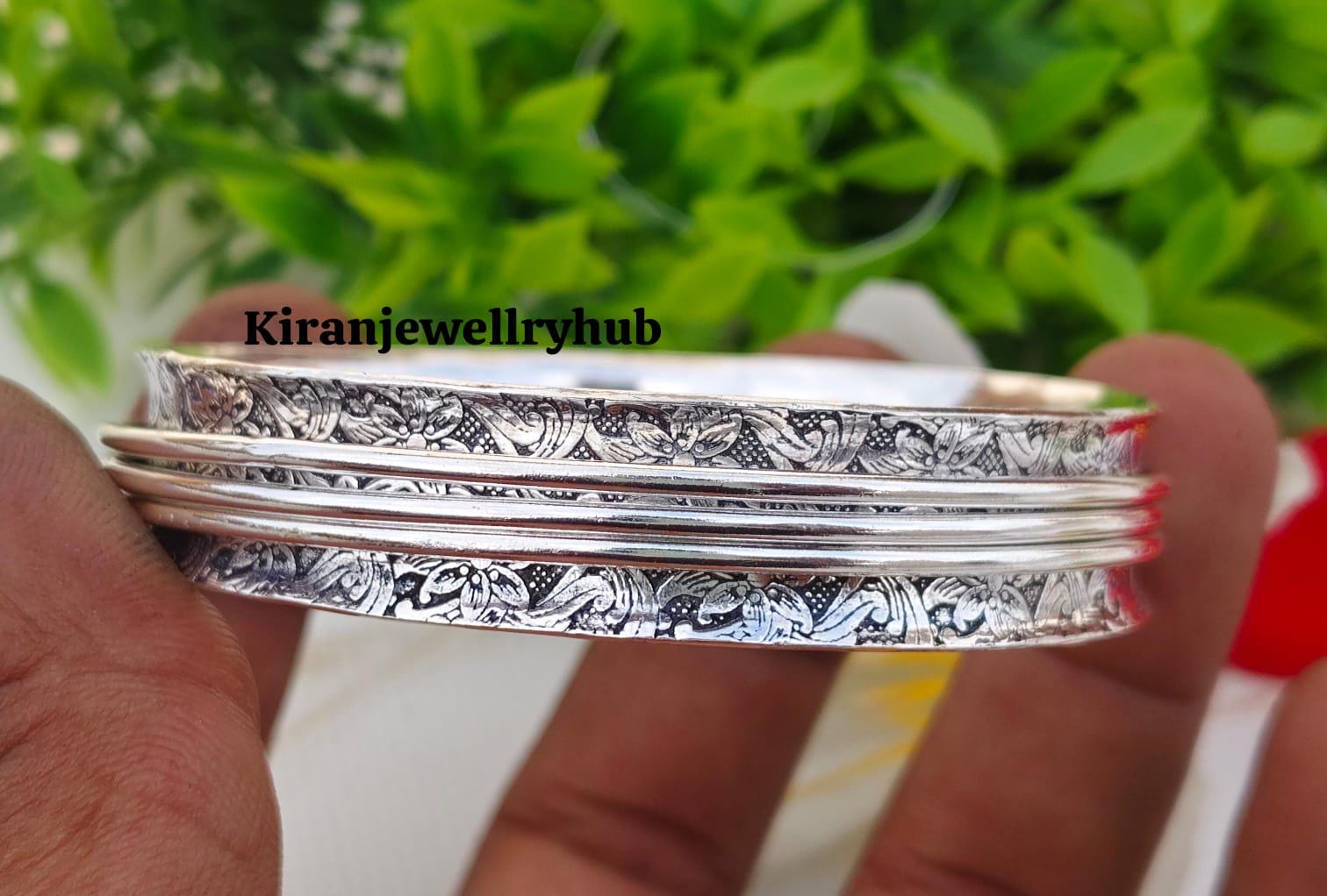 925 Silver Floral Spinner Kada: Oxidized Tribal Bangle - Etsy