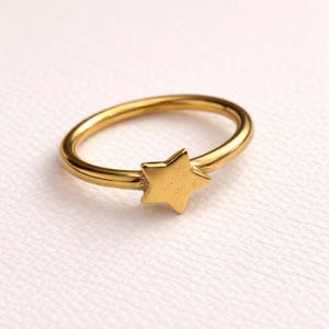 Gold Star Ring: Minimalist Dainty Celestial Jewelry for Everyday Stacking