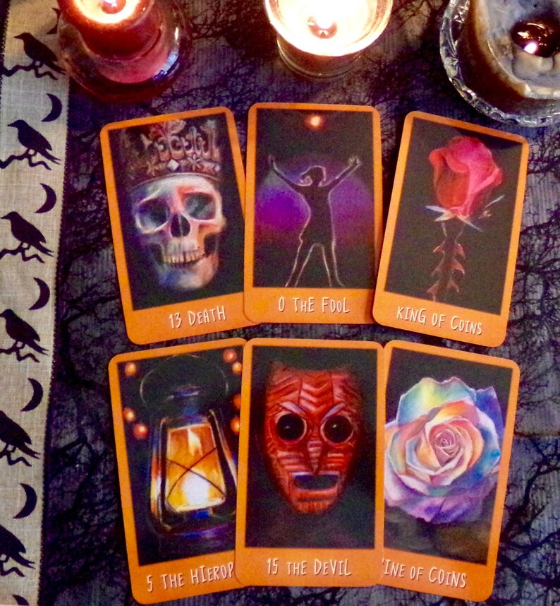 Halloween Tarot Cards Halloween Tarot Seven of Pumpkins in 2020