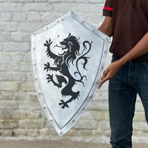 Dragon Templar Shield ~ Crusader Templar Shield ~ Knight Shield ~ Battle Knight Heater Shield ~ 18 Gauge Shield - Best Gift