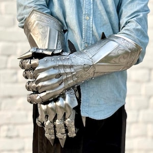 Middeleeuwse Nazgul-etshandschoenenset ~ Gothic-handschoenen ~ Halloweenkostuum ~ Rollenspel en cosplay kostuumhandschoenen