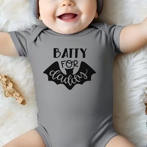 Batty for Daddy Baby Bodysuit Toddler Shirt, Cute Halloween Outfit, Daddy’s Little Bat, Fall Baby Gift, Infant & Toddler Halloween Clothes