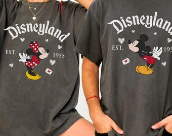 Comfort Colors Disney Valentines Couple Shirt,Mickey Minnie Disneyland Sweatshirt,Matching Disneyland Tee,Funny Couples Valentines Day Shirt