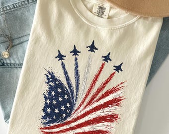 Comfort Colors® 4th of July Shirt,Jet Flight Show Shirt, Patriotic Jets Shirt, 4th Of July USA 250 Years Shirt, Patriotic Jet Fighter Shirt
