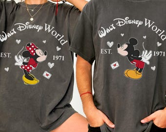 Comfort Colors Disney Valentines Couple Shirt,Mickey Minnie Disneyworld Sweatshirt,Matching Disneyworld Tee,Funny Couples Valentines Day Tee