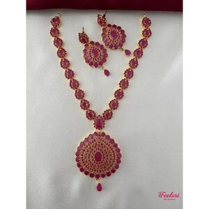 Ruby Kundan Floral Necklace Set