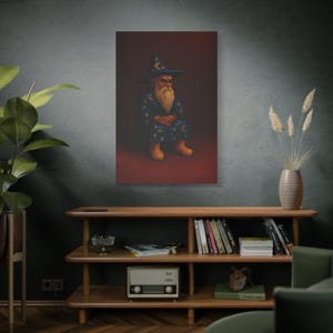 Whimsical Wizard Canvas Art Print, Fantasy Decor, Home Wall Art, Gift for Magic Lovers, Wizard Decor, Unique Artwork