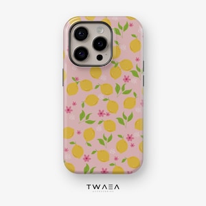 Pink Lemonade Phone Case for iPhone 16 15 14 13 Pro Floral Summer Case Samsung Galaxy S25 S24 S23 S22 Ultra, Google Pixel Spring Case