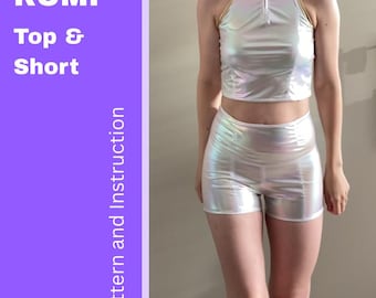 Rumi K-Pop Demon Hunters Cosplay - Golden Top and Shorts - Pattern & Blueprint