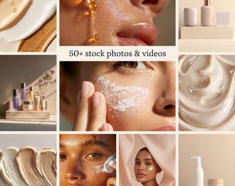 Imágenes y vídeos de productos para el cuidado de la piel con IA / Recursos de marcas de belleza natural (descarga digital)