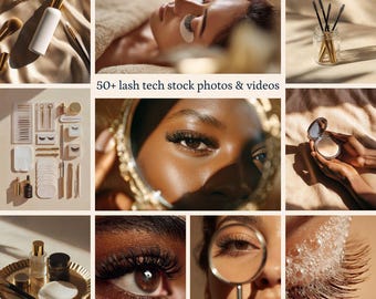 Fotos y vídeos de tecnología de pestañas con IA / Marca de belleza (Descarga digital)