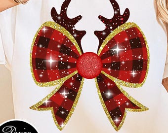 Julrutig rosett PNG: Grön, vit röd sublimeringsdesign (digital nedladdning)