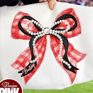 Watercolor Bulldogs Bow PNG: Team Spirit Clipart (Digital Download) image 1